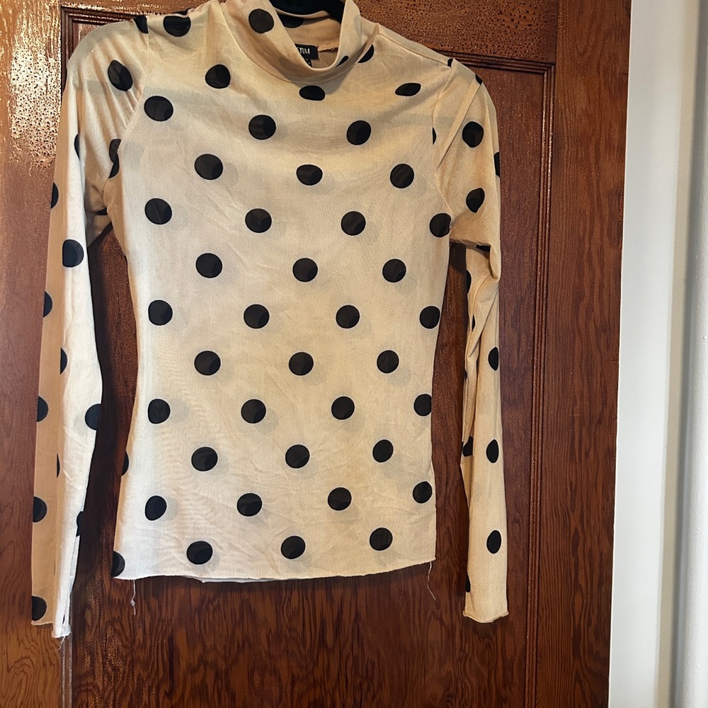 Sheer mock neck top